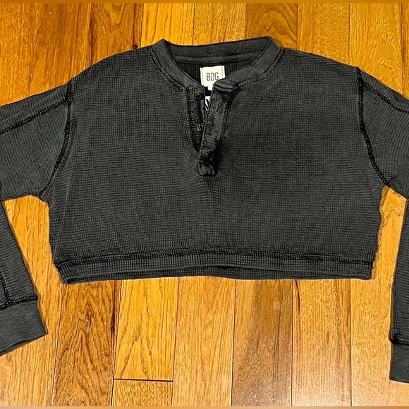 BDG Tops - BDG Danny Cropped Henley Top
